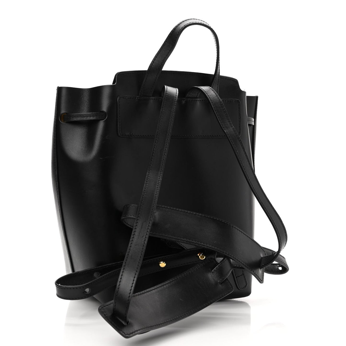 Calfskin Backpack Bag Black Gold