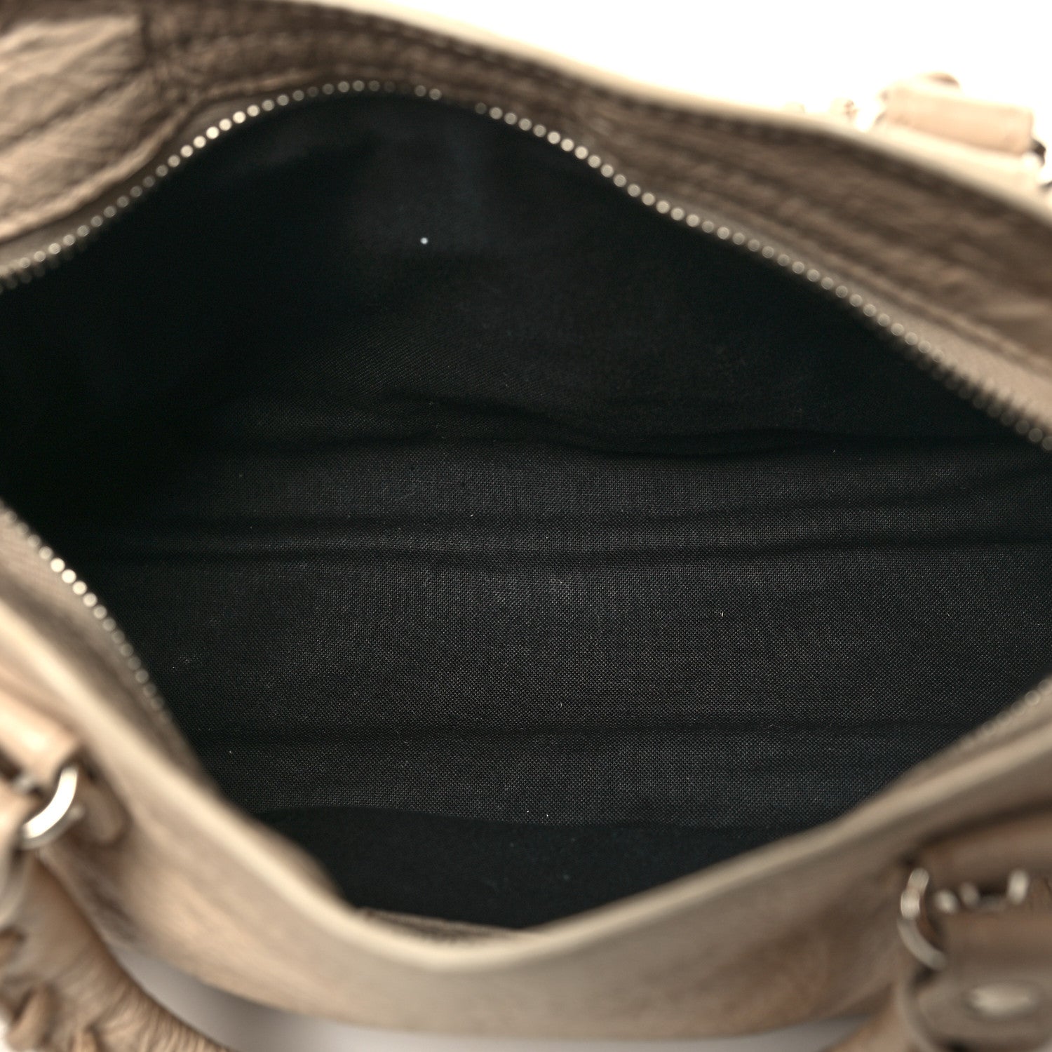 Balenciaga Agneau Classic Silver Hardware Mini City Logo Strap Light Beige Black 6 of 12