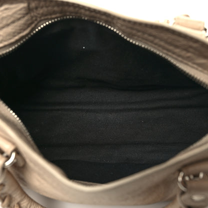Balenciaga Agneau Classic Silver Hardware Mini City Logo Strap Light Beige Black 6 of 12