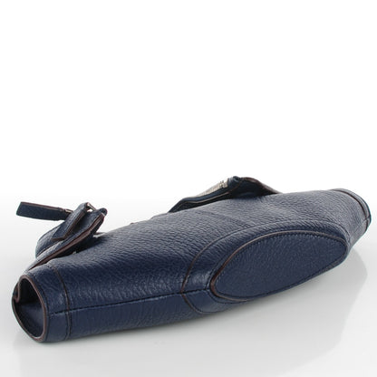 Alexander McQueen Pebbled Leather Small De Manta Clutch Navy 4 of 7