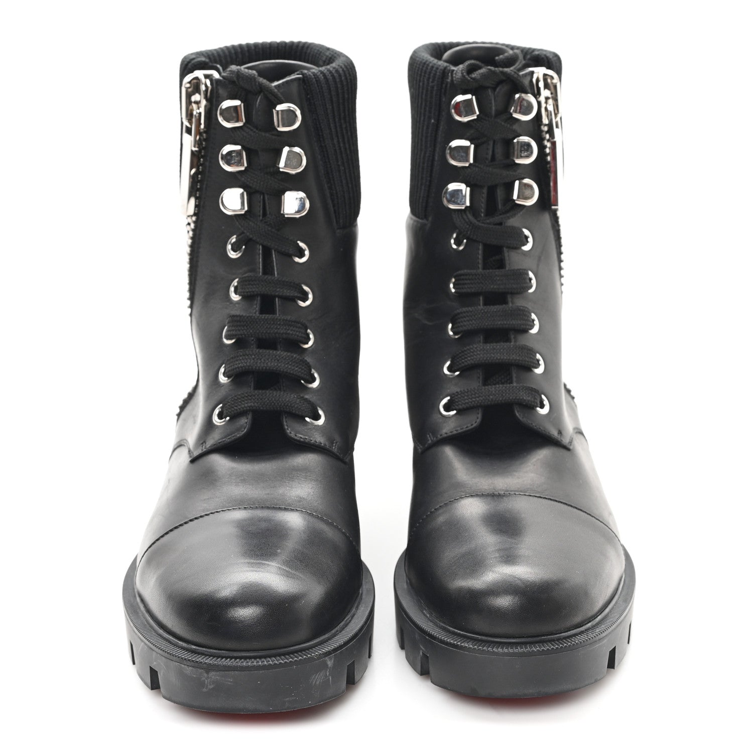 Christian Louboutin Calfskin Knit Quilted En Hiver Boots 40 Black 3 of 8
