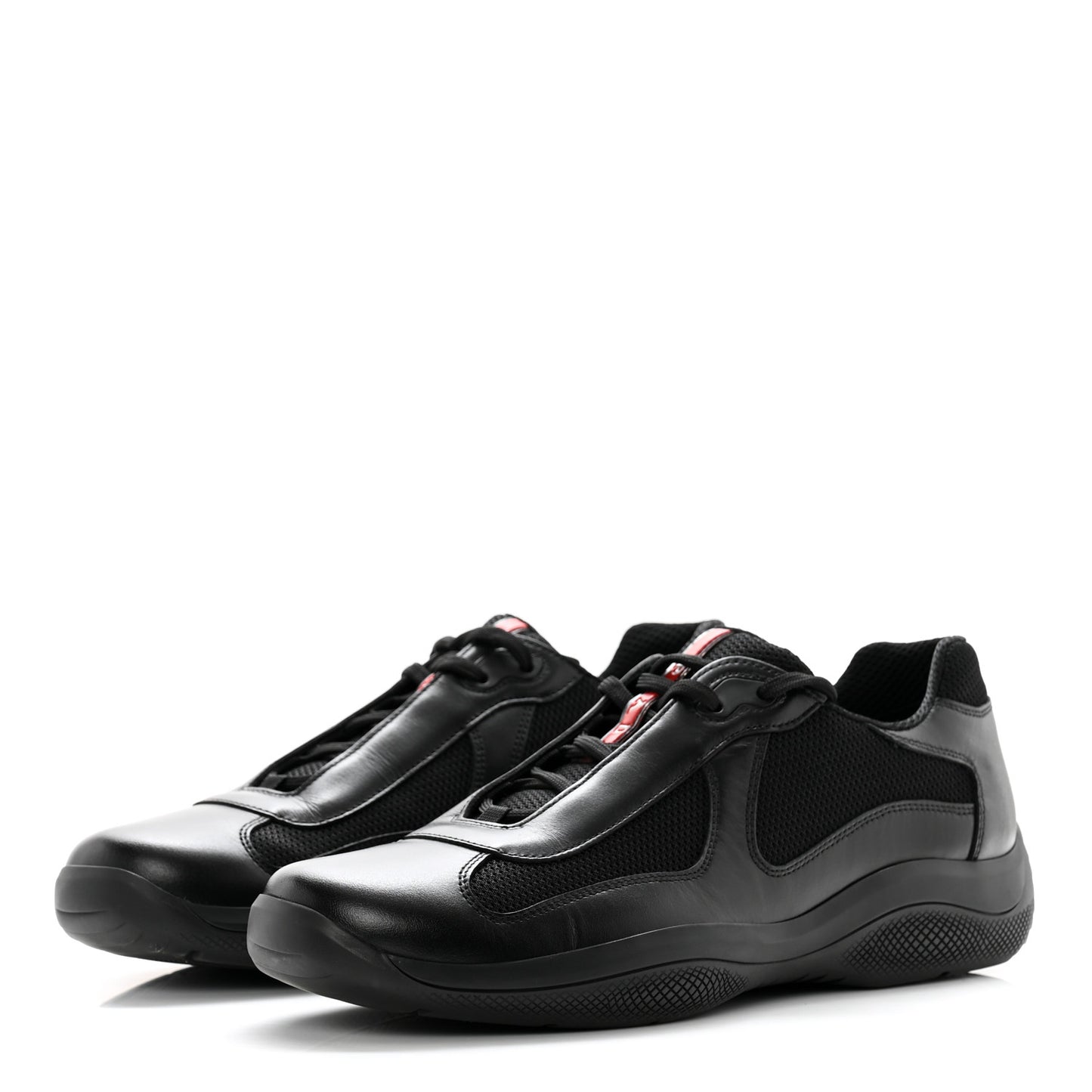 Calfskin Mesh Neoprene America’s Cup Sneakers 9 Black