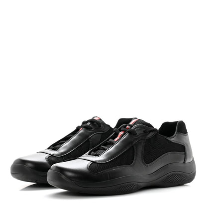 Prada Calfskin Mesh Neoprene America’s Cup Sneakers 9 Black 3 of 13