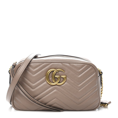 Gucci Calfskin Matelasse Small GG Marmont Chain Shoulder Bag Porcelain Rose 1 of 10