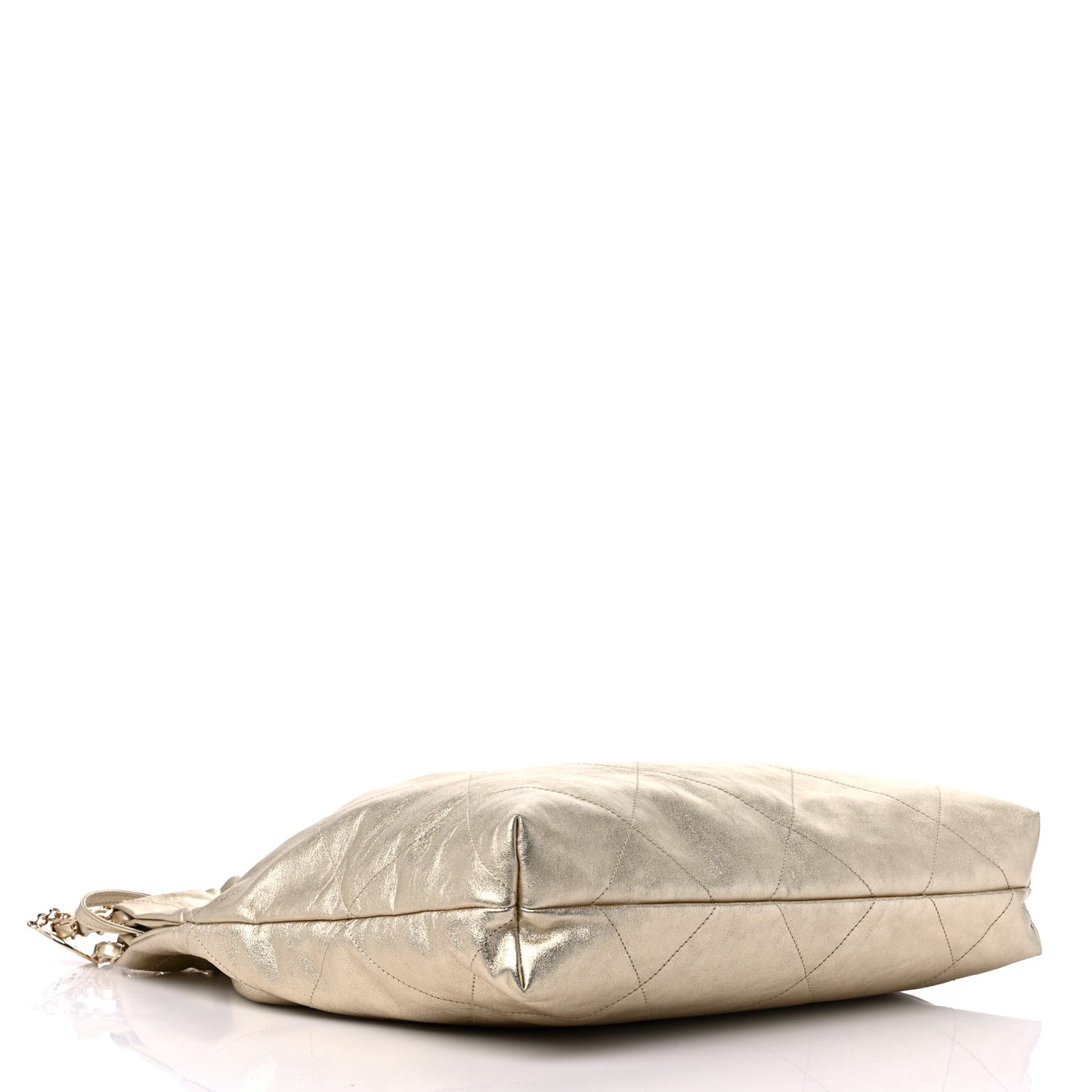 Metallic Calfskin Quilted Chanel 22 Golden
