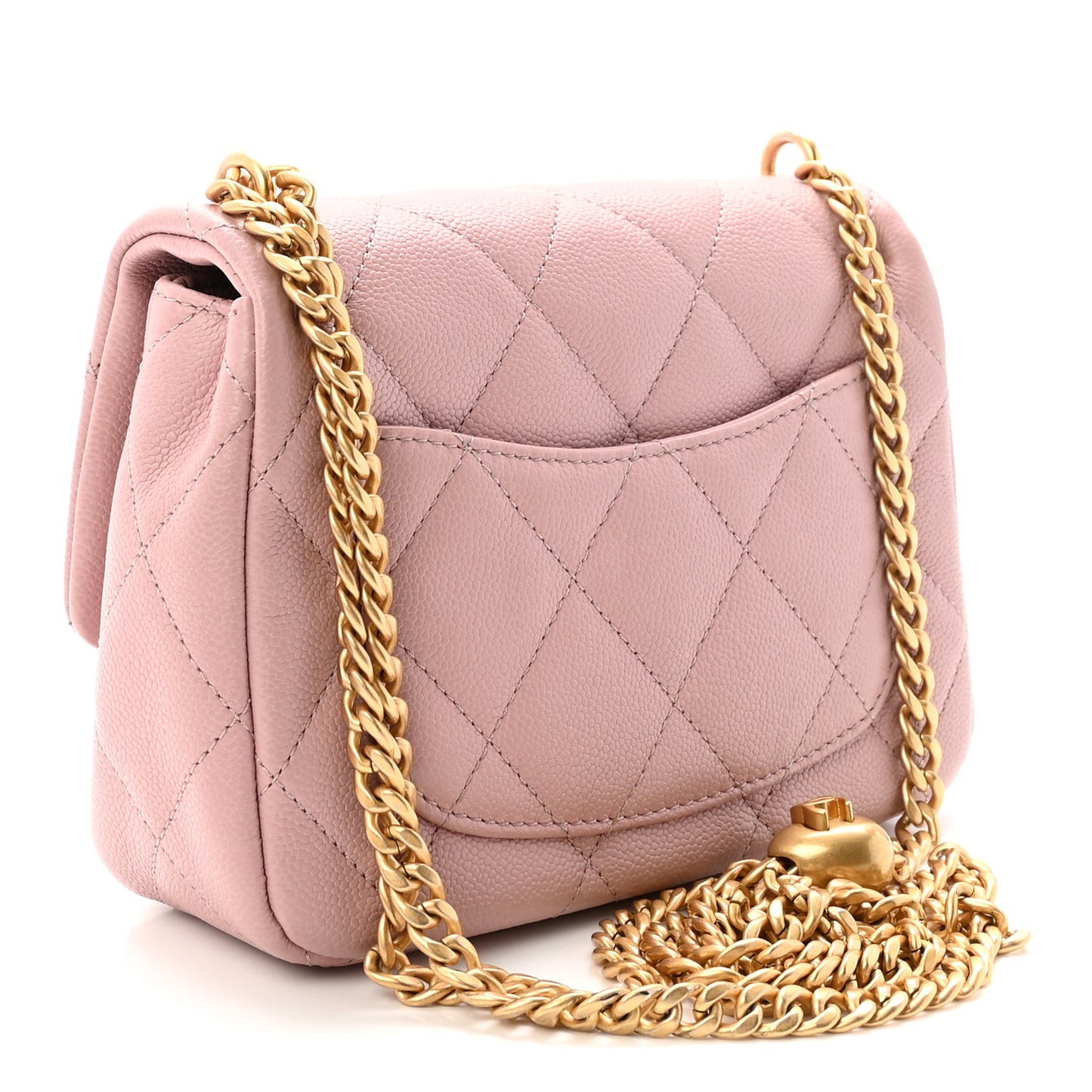 Caviar Quilted Mini Rectangular Sweetheart Flap Lilac