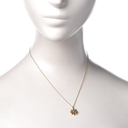 Tiffany 18K Yellow Gold Diamond Flower Pendant Necklace 2 of 7