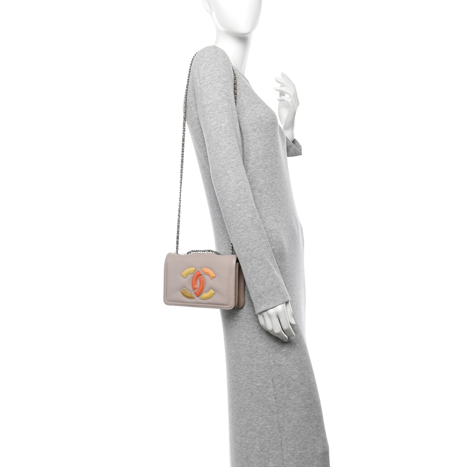 Chanel Vinyl Lipstick Wallet On Chain WOC Beige 2 of 12