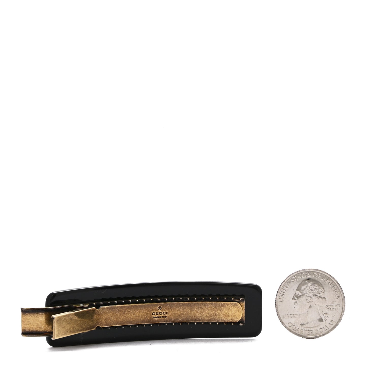 Resin Crystal Single Hair Barrette Black