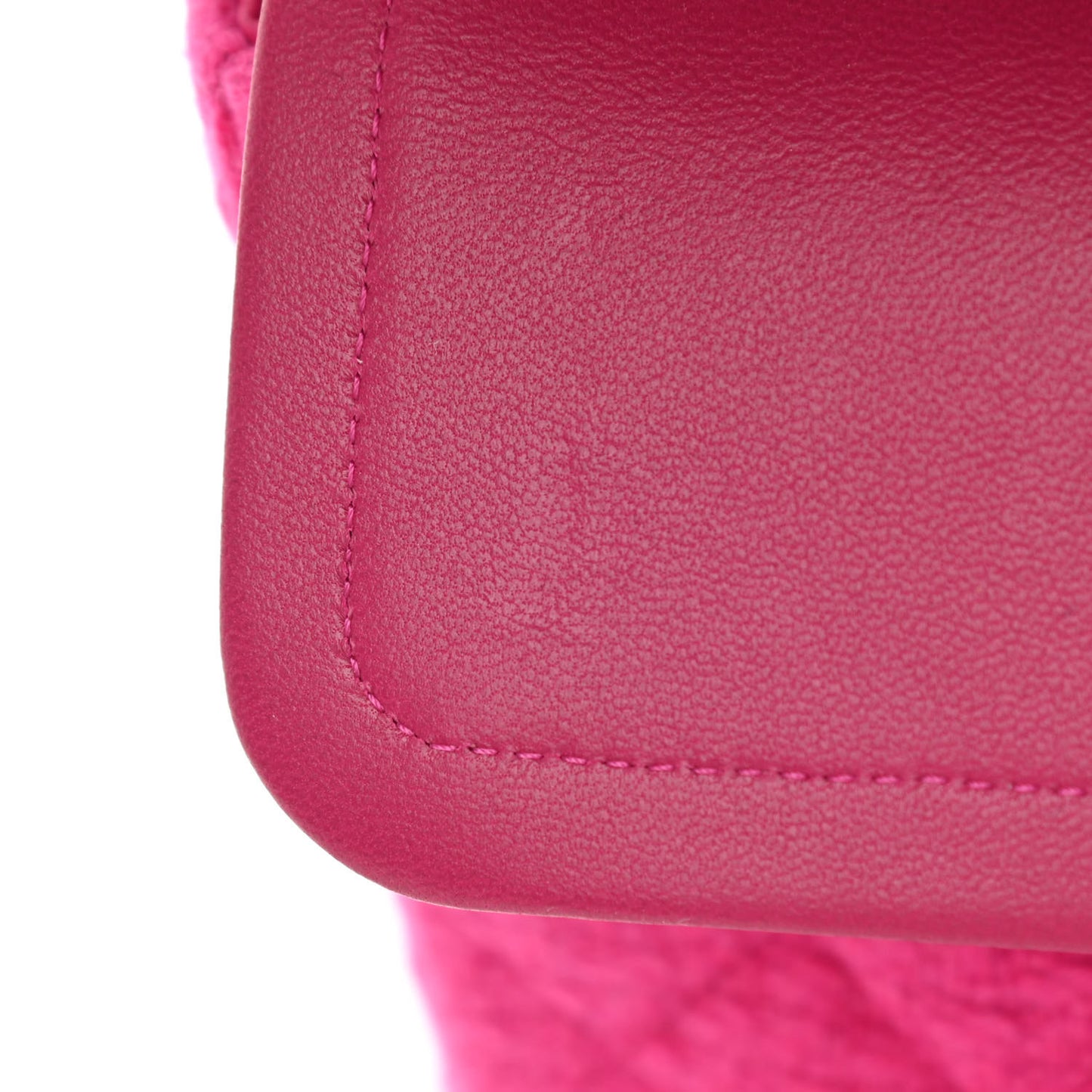 Tweed Quilted Medium Double Flap Fuchsia