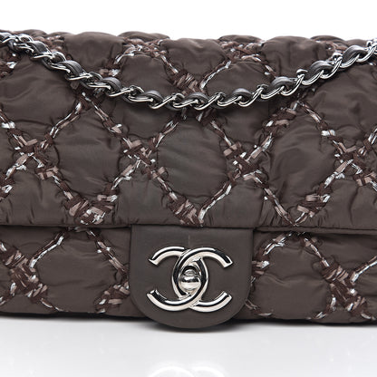 Chanel Nylon Quilted Medium Tweed on Stitch Bubble Flap Dark Brown 9 of 9