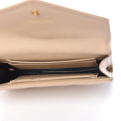 Saint Laurent Grain De Poudre Matelasse Chevron Small Monogram Envelope Wallet Nude Powder 5 of 13