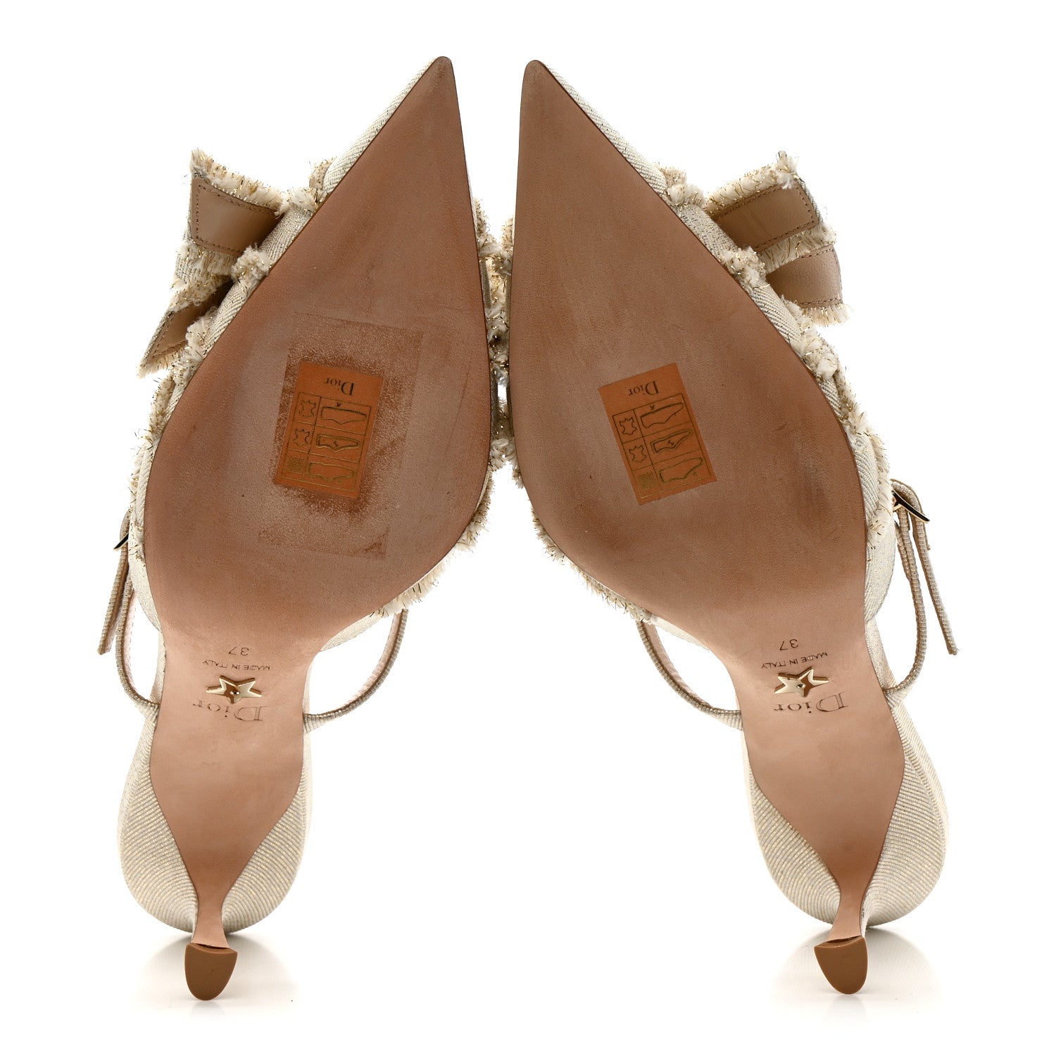 Christian Dior Laminated Grosgrain Pearl Fringe Adiorable Mule 37
