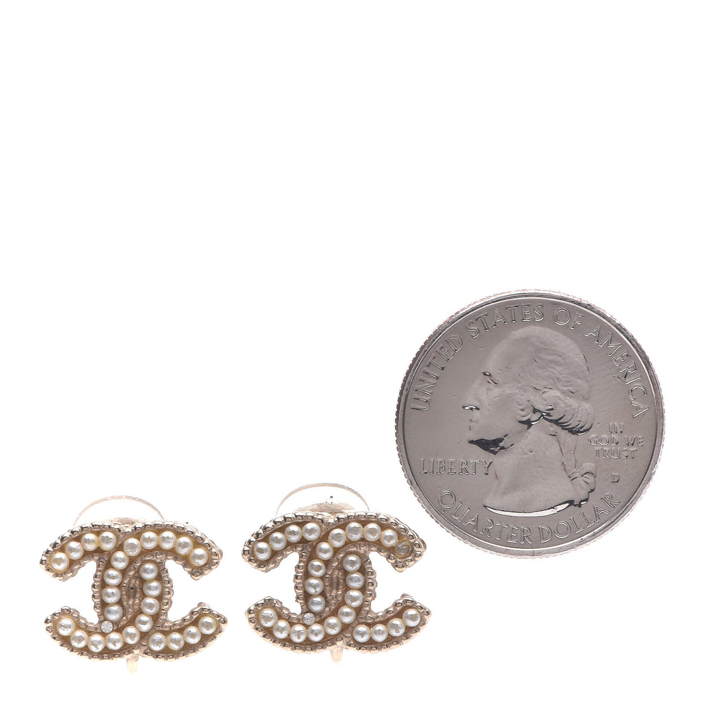 Pearl CC Clip On Earrings Light Gold