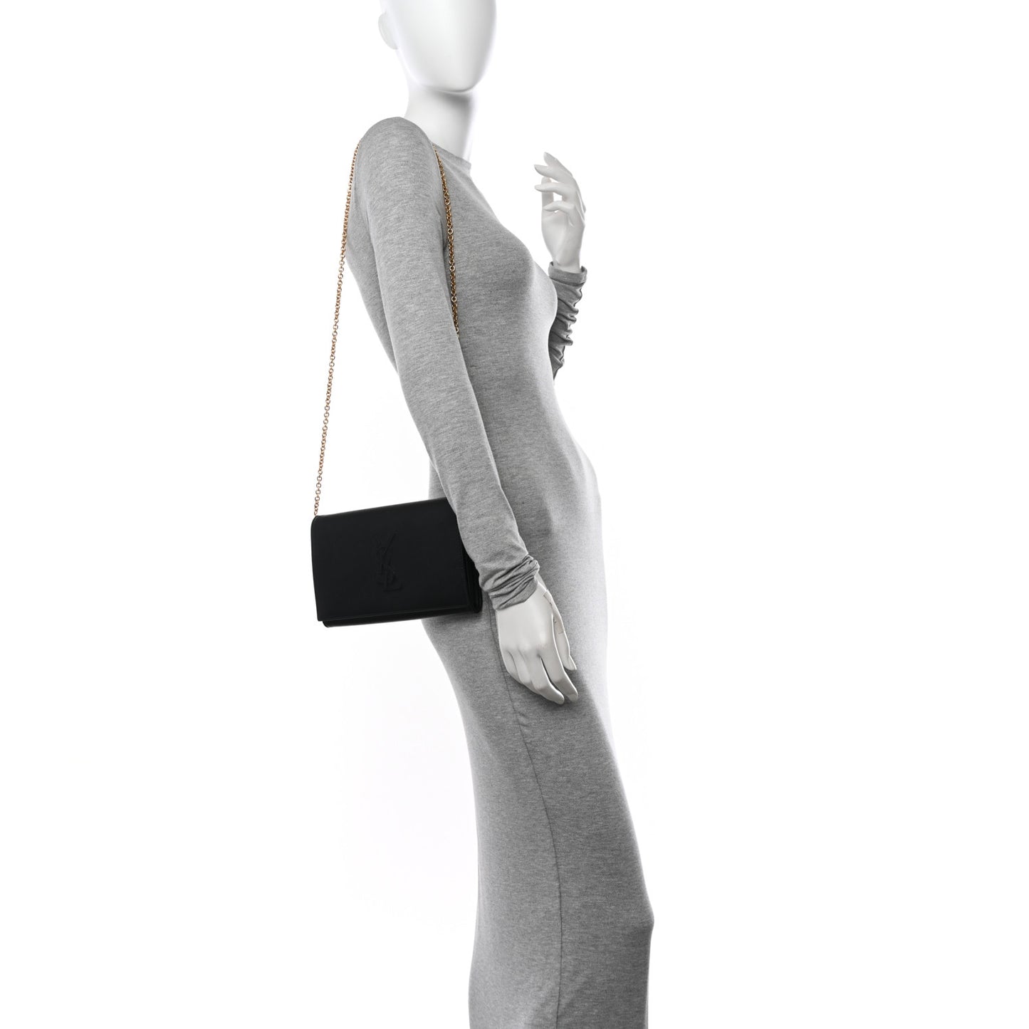 Calfskin Monogram Belle de Jour Chain Clutch Black
