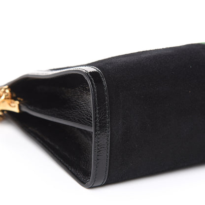 Gucci Suede Patent GG Web Medium Ophidia Chain Shoulder Bag Black 8 of 11