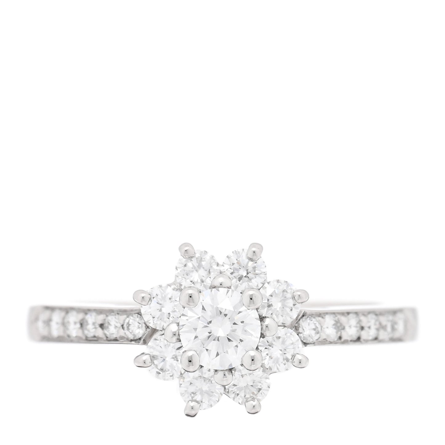 Platinum Diamond Flower Ring 50 5.5