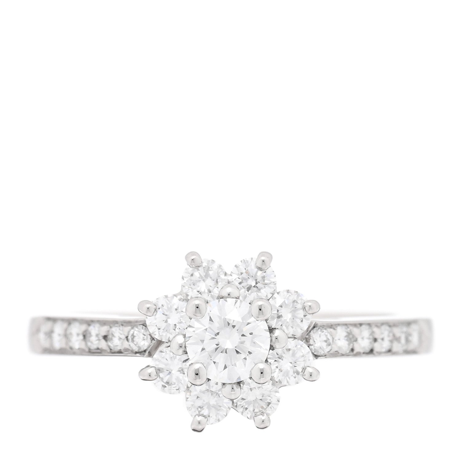 Tiffany Platinum Diamond Flower Ring 50 5.5 1 of 4
