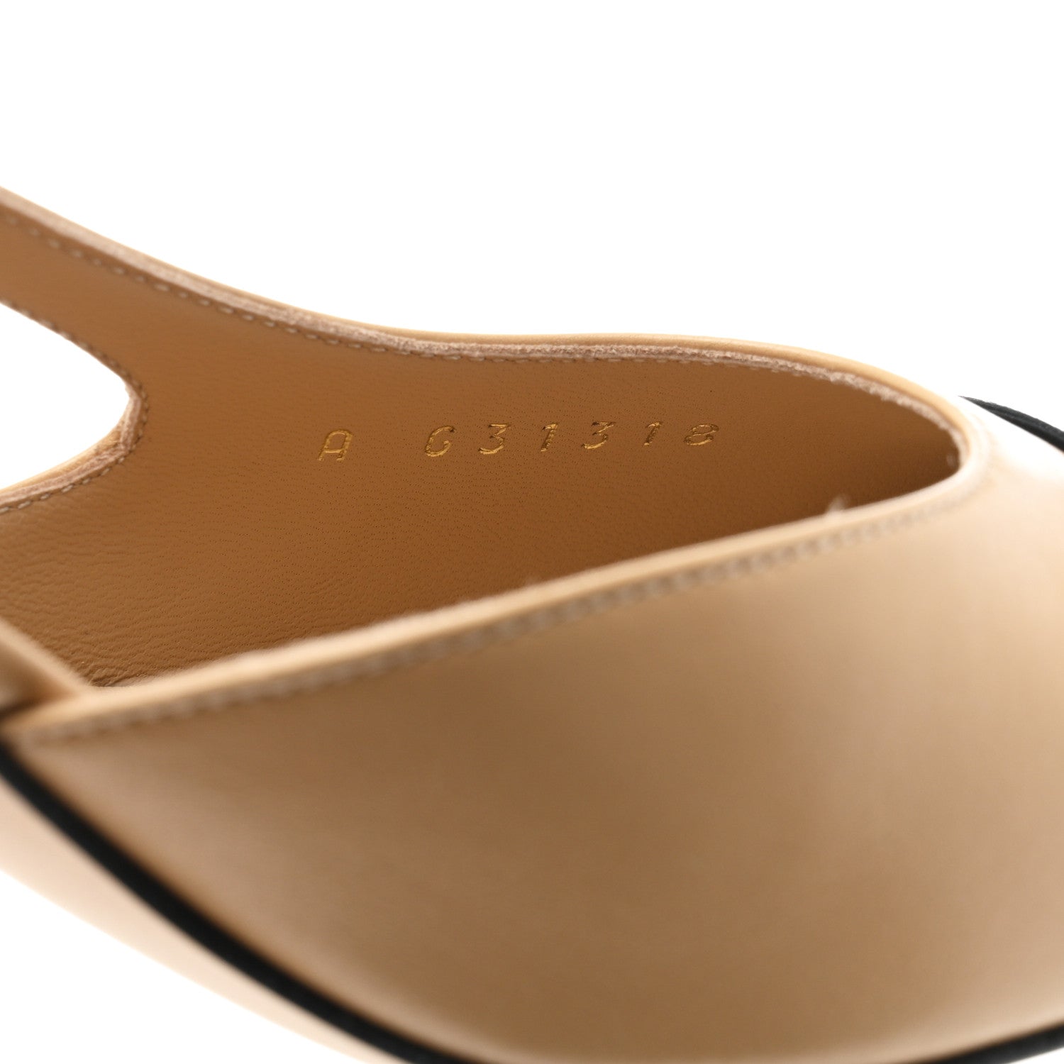 Chanel Goatskin Grosgrain Cap Toe CC Slingback Pumps 36.5 Beige Black 6 of 9