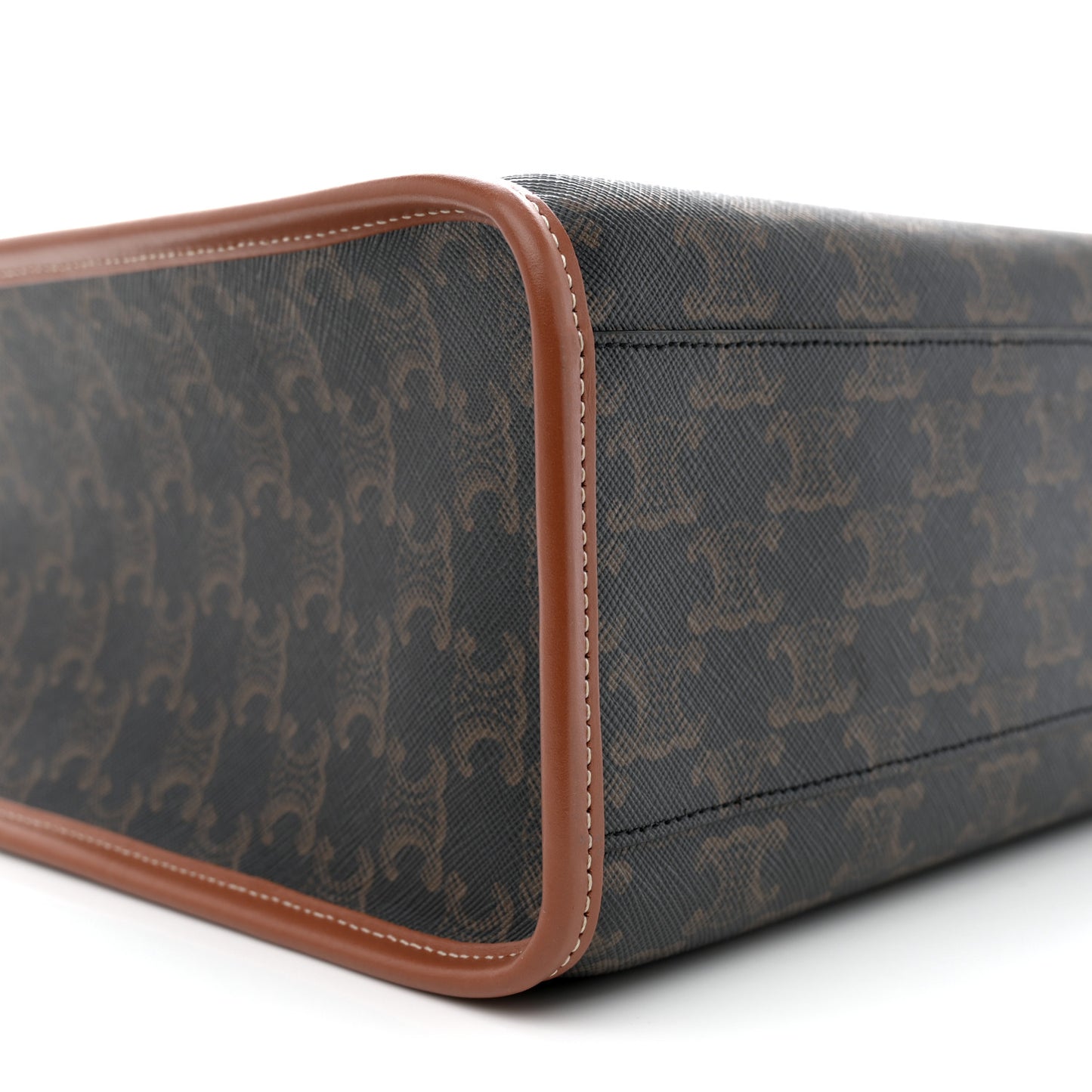 Triomphe Canvas Calfskin Mini Horizontal Cabas Tan