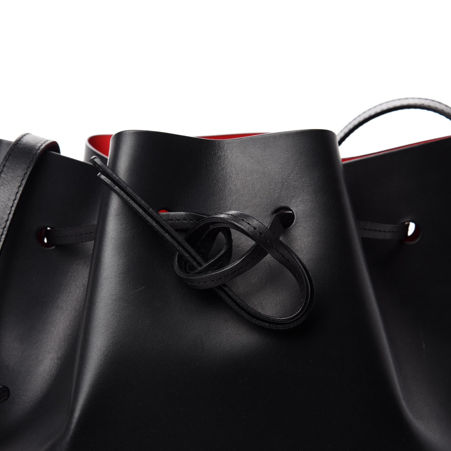 Mansur Gavriel Vegetable Tanned Calfskin Bucket Bag Black Flamma 10 of 11