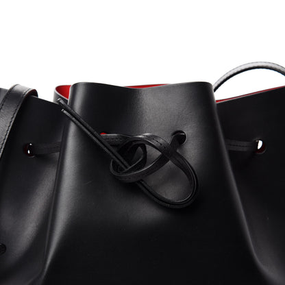 Mansur Gavriel Vegetable Tanned Calfskin Bucket Bag Black Flamma 10 of 11