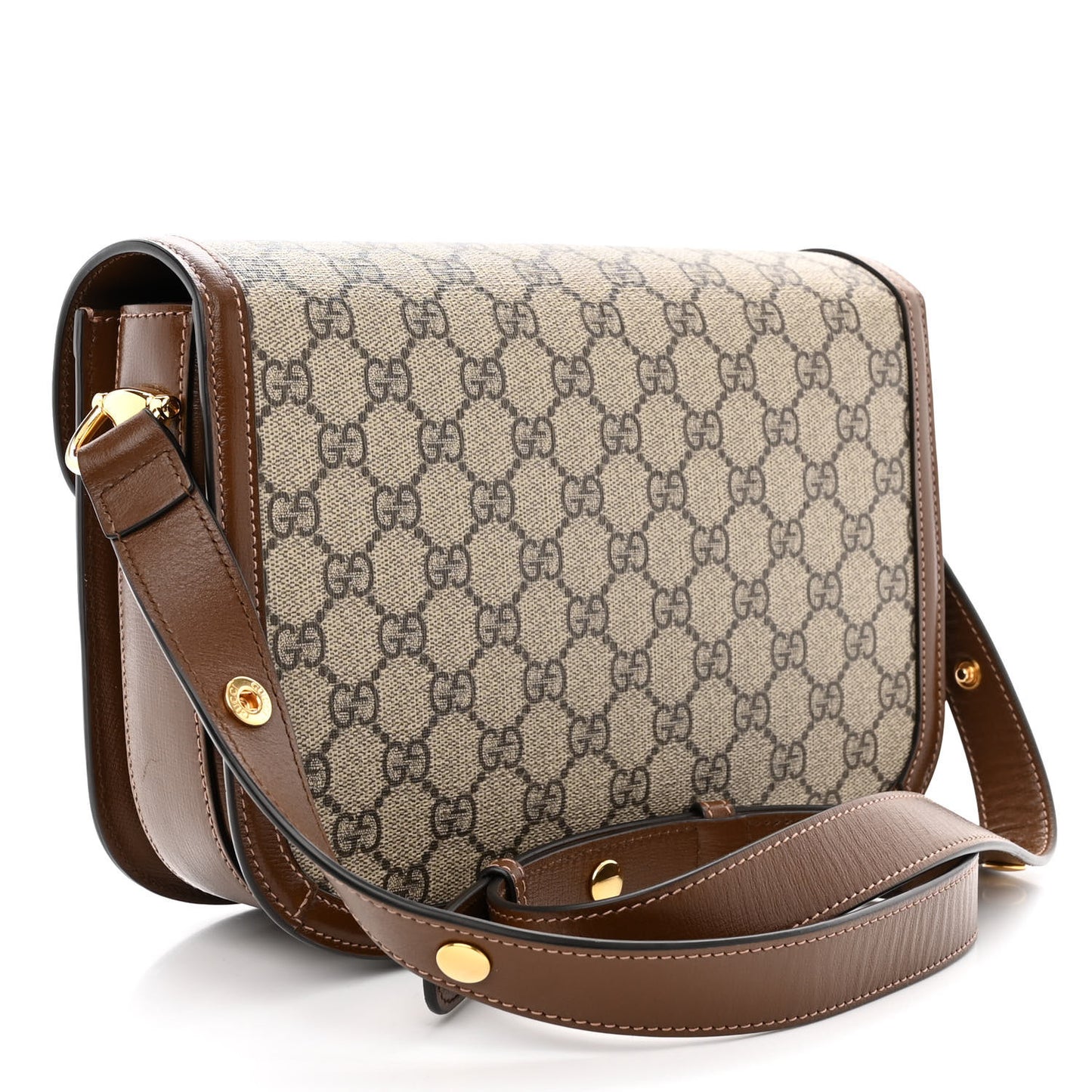 GG Supreme Monogram Horsebit 1955 Shoulder Bag Beige Brown Sugar
