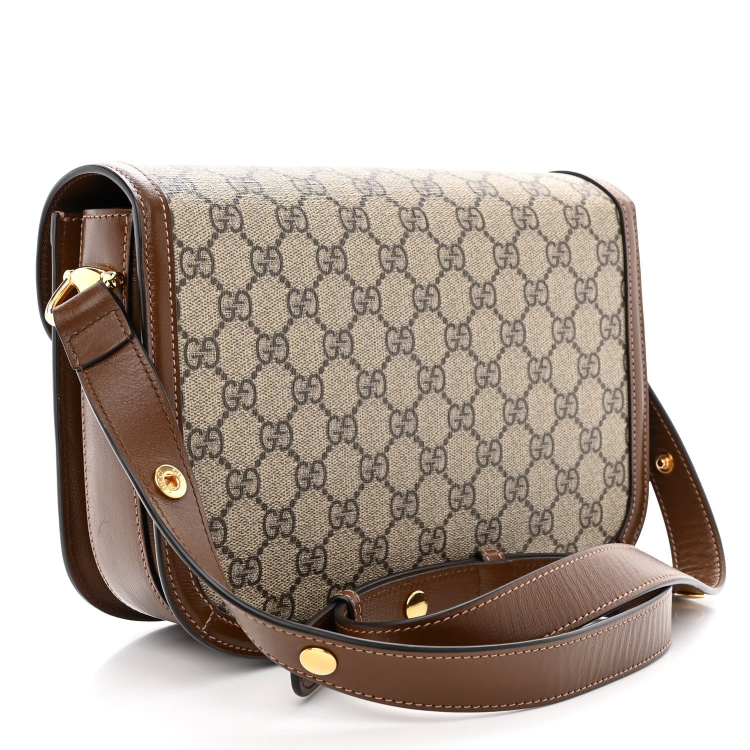 Gucci GG Supreme Monogram Horsebit 1955 Shoulder Bag Beige Brown Sugar 3 of 10