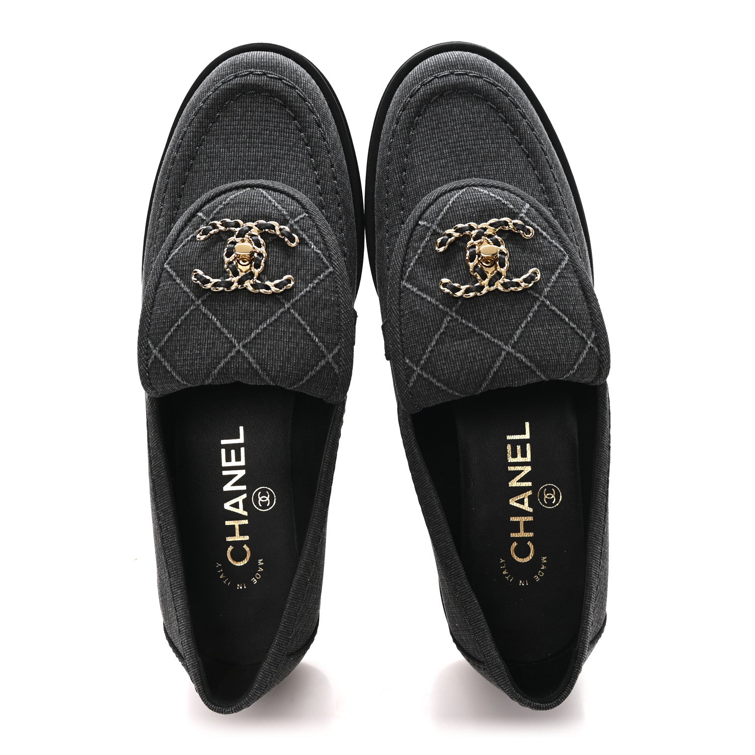 Chanel Cotton CC Turnlock Moccasins 37 Black 2 of 10