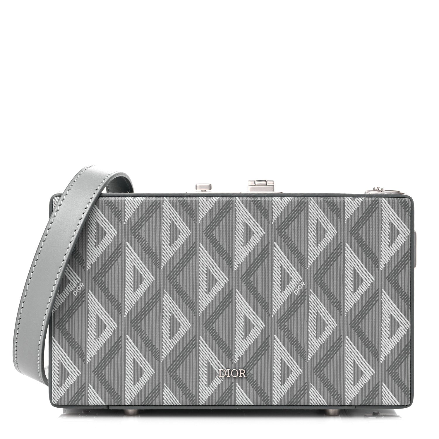 Christian Dior Coated Canvas CD Diamond Lock Mini Case Gray 1 of 8