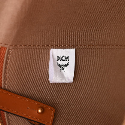 MCM Calfskin Embossed Monogram Cylinder Crossbody Bag Cognac 6 of 9