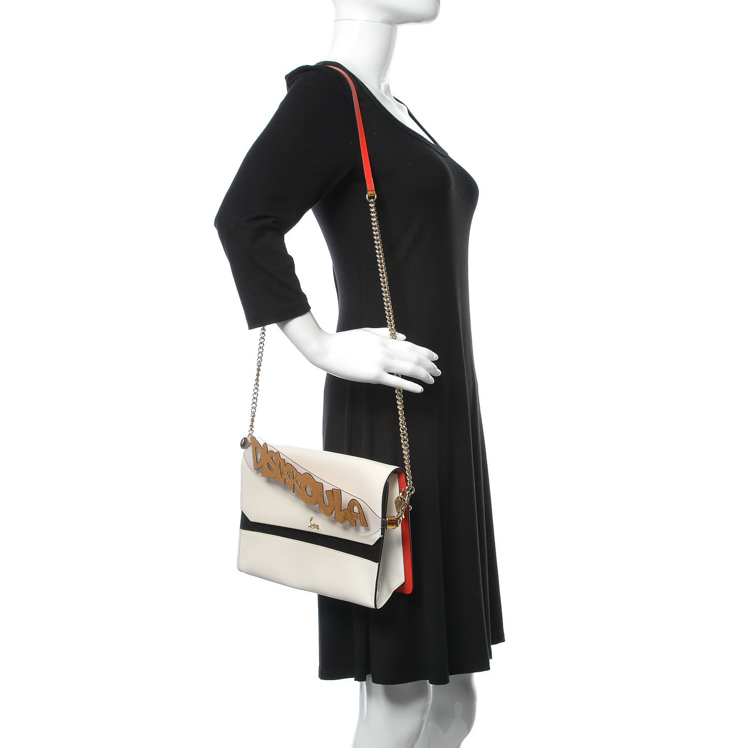 Christian Louboutin Calfskin Broken Glass Loubiblues Disikroul Satchel Latte Bronze 4 of 23
