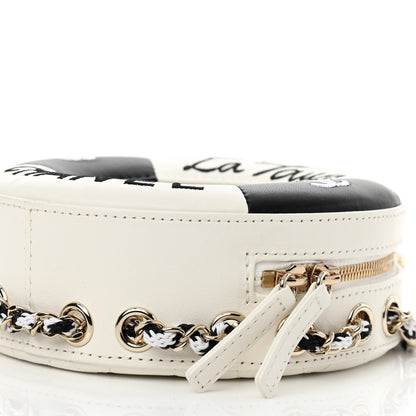 Chanel Lambskin Coco Lifesaver Round Bag Black White 5 of 10