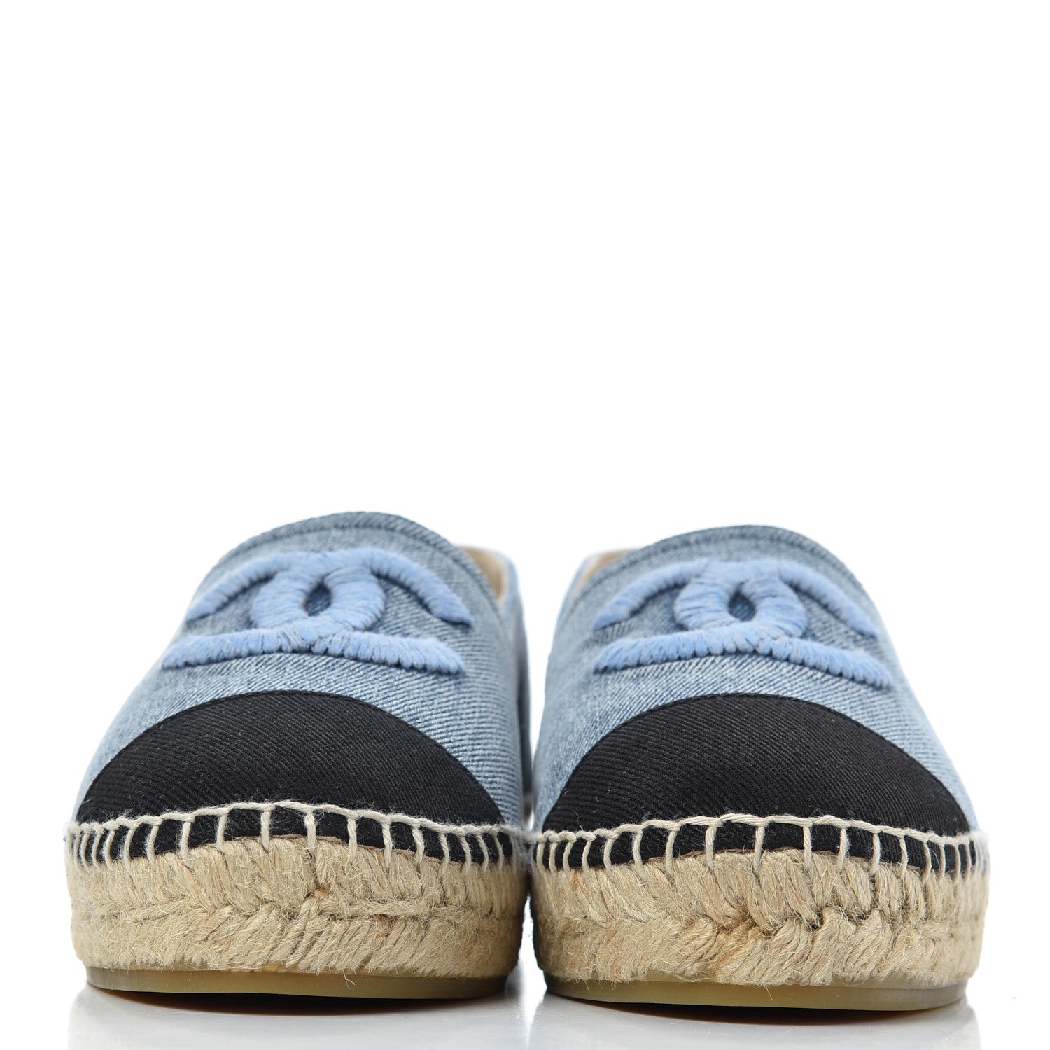 Chanel Denim CC Espadrilles 39 Blue Black 2 of 9