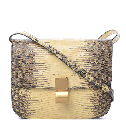 Celine Lizard Medium Classic Box Flap Bag Natural 1 of 10