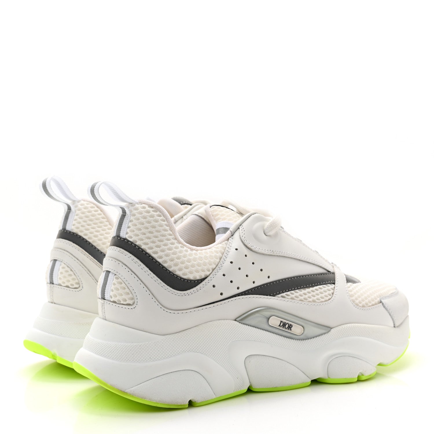 Christian Dior Technical Mesh Calfskin B22 Sneakers 40 White Neon 4 of 11
