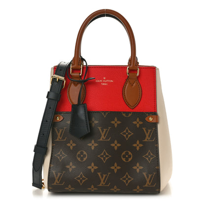 Louis Vuitton Calfskin Monogram Fold Tote PM Cerise Cream Black 1 of 9