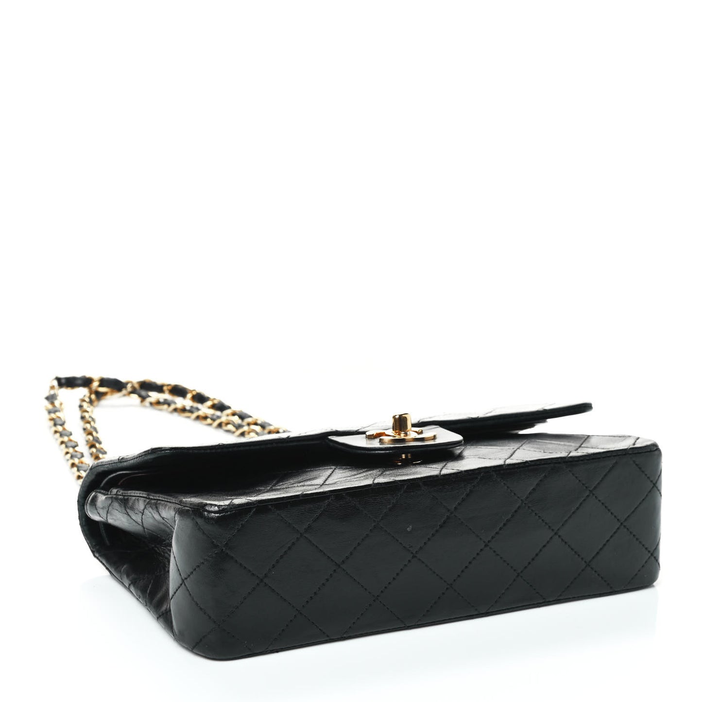 Lambskin Quilted Small Double Flap Black