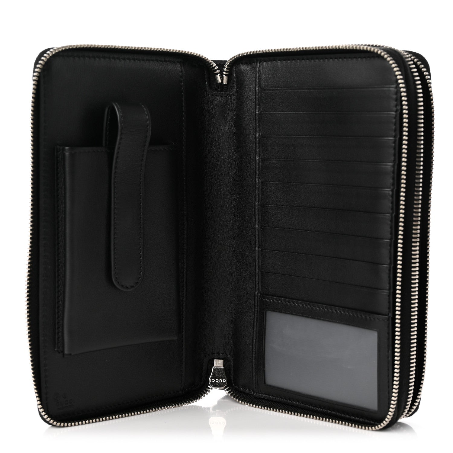 Gucci Microguccissima Zip Around Top Handle Travel Wallet Black 6 of 7
