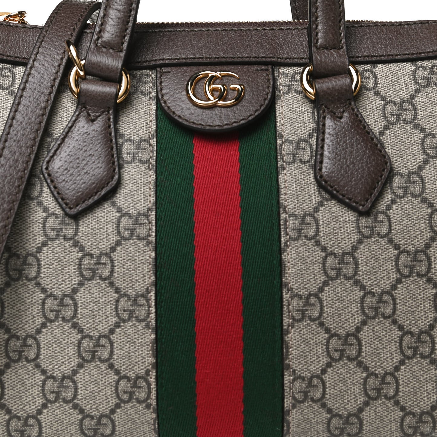 GG Supreme Monogram Small Ophidia Tote Bag Brown