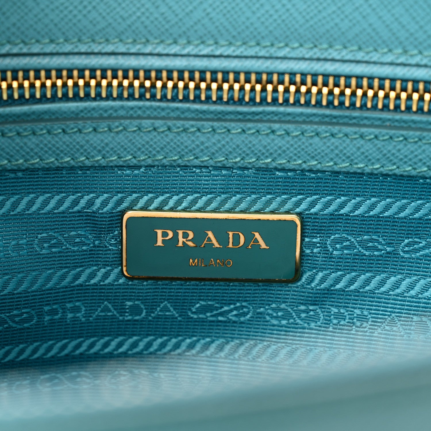Prada Saffiano Lux Galleria Small Double Zip Tote Turchese 6 of 14