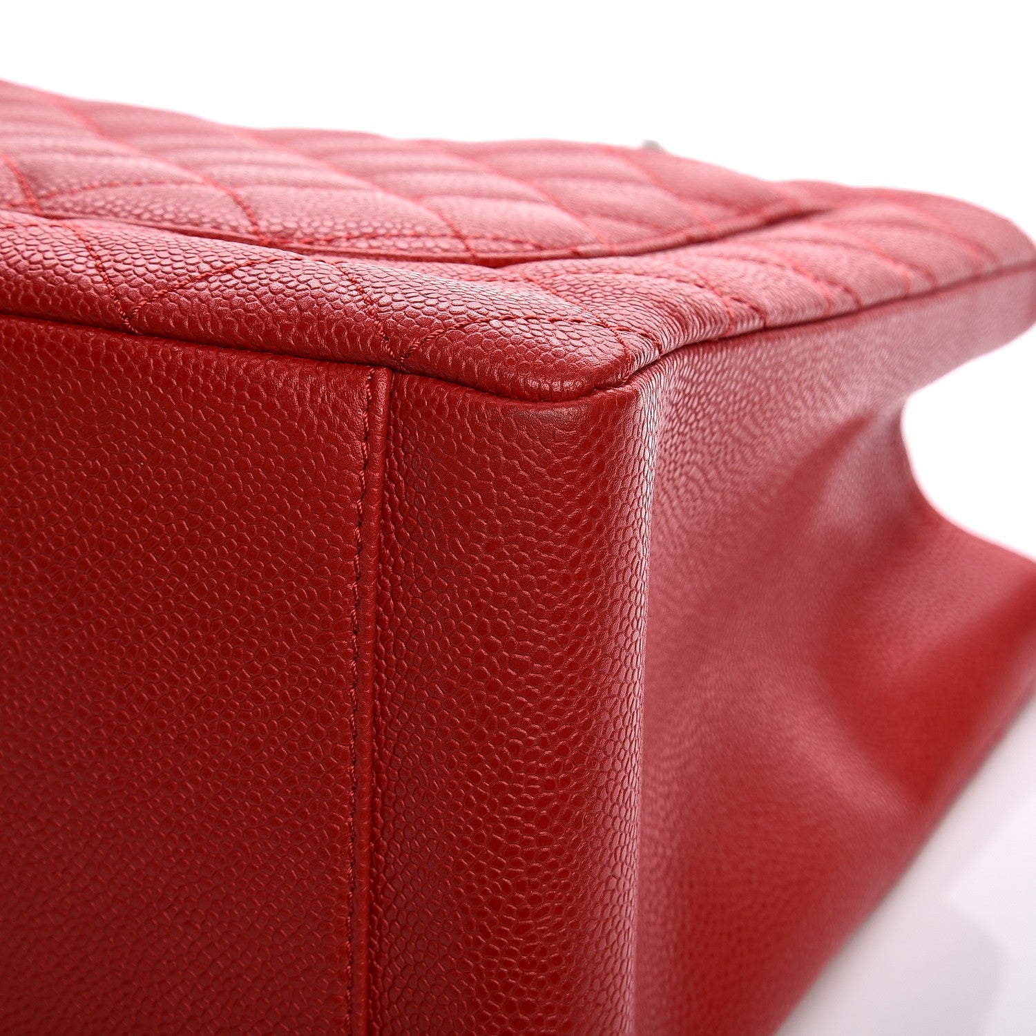 Chanel Caviar Quilted Grand Shopping Tote GST Red 12 of 12