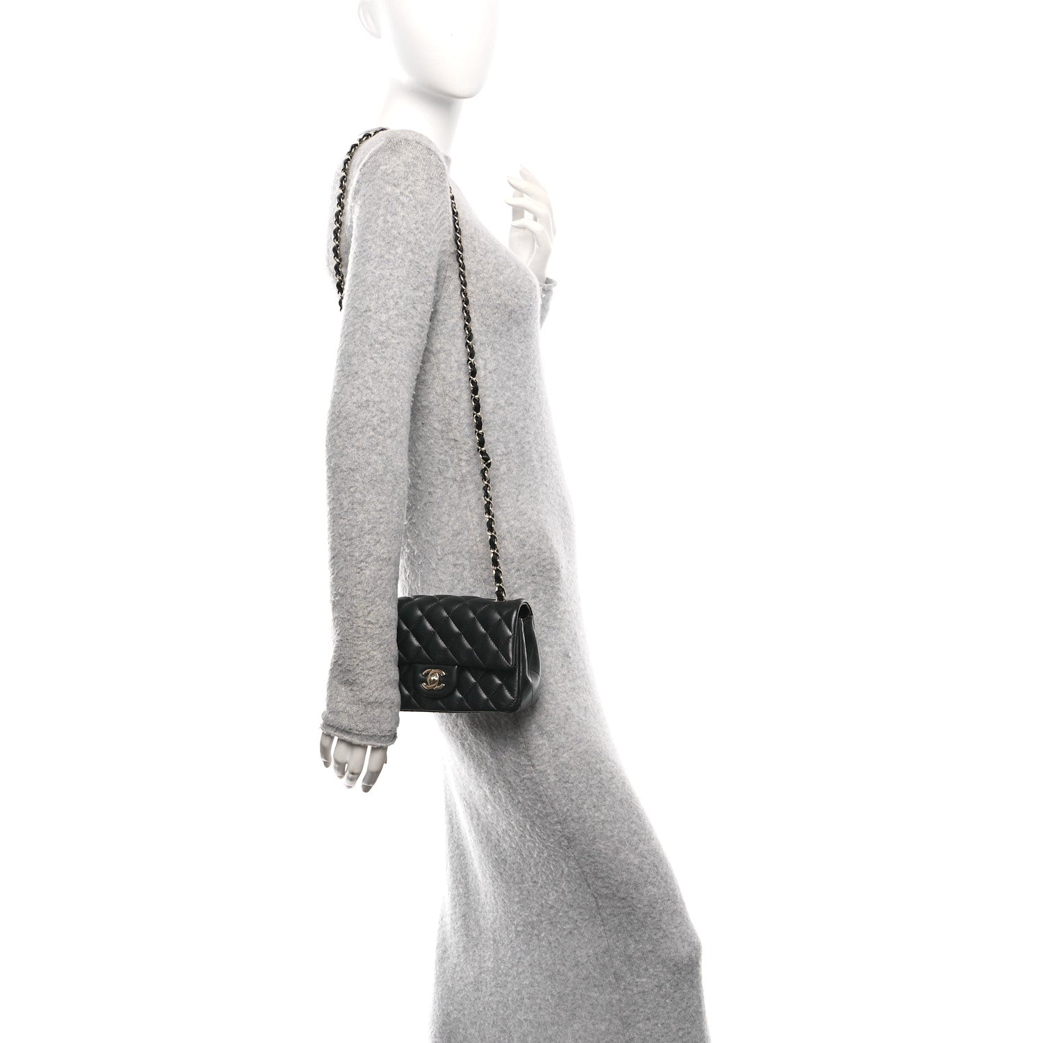 Chanel Lambskin Quilted Mini Rectangular Flap Black 2 of 11