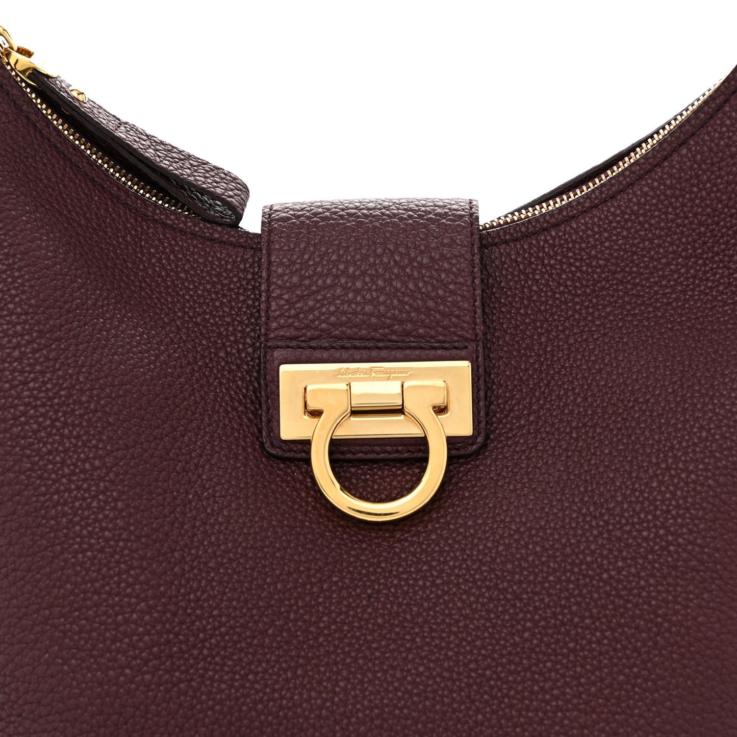 Calfskin Fanisa Gancini Hobo Plum