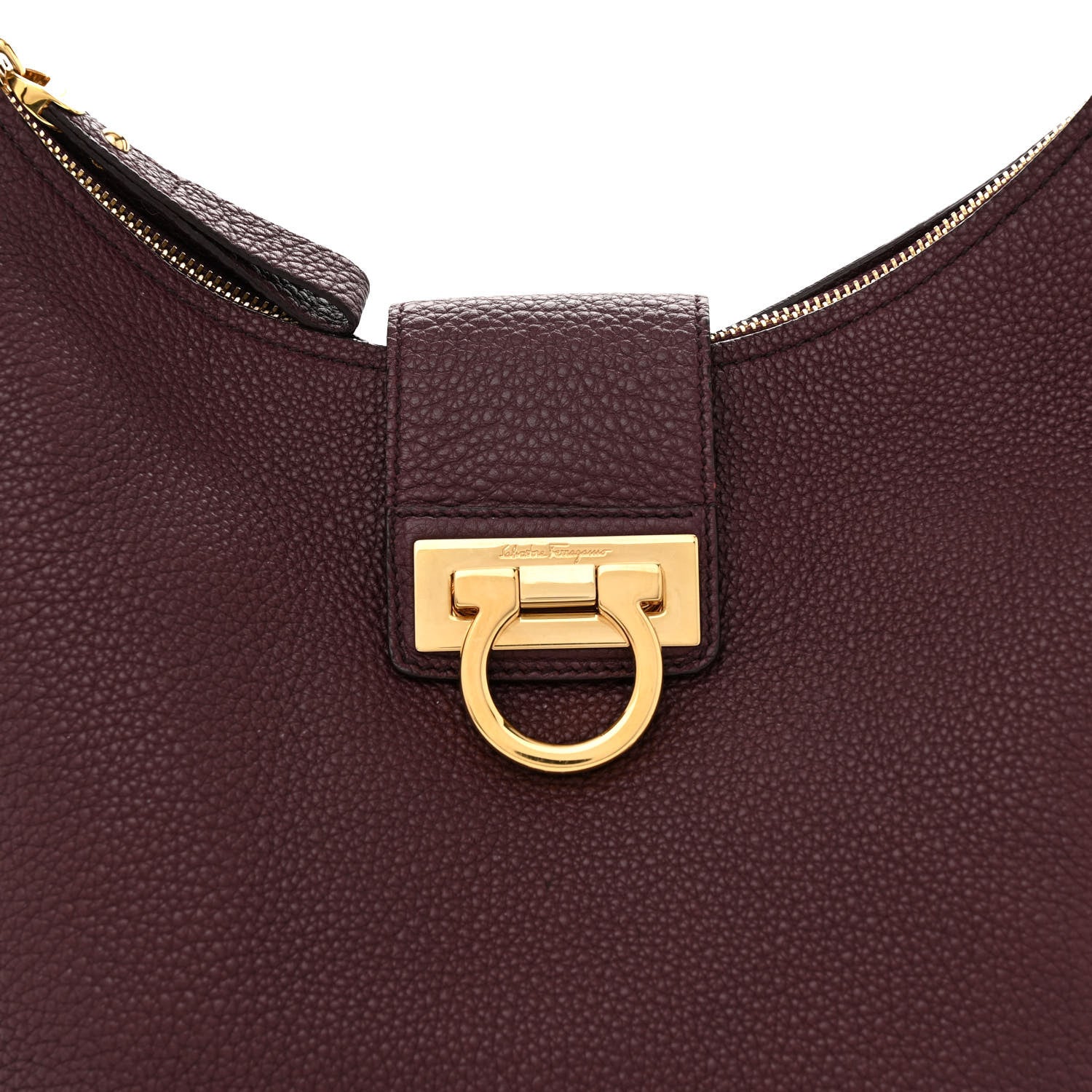 Salvatore Ferragamo Calfskin Fanisa Gancini Hobo Plum 8 of 14