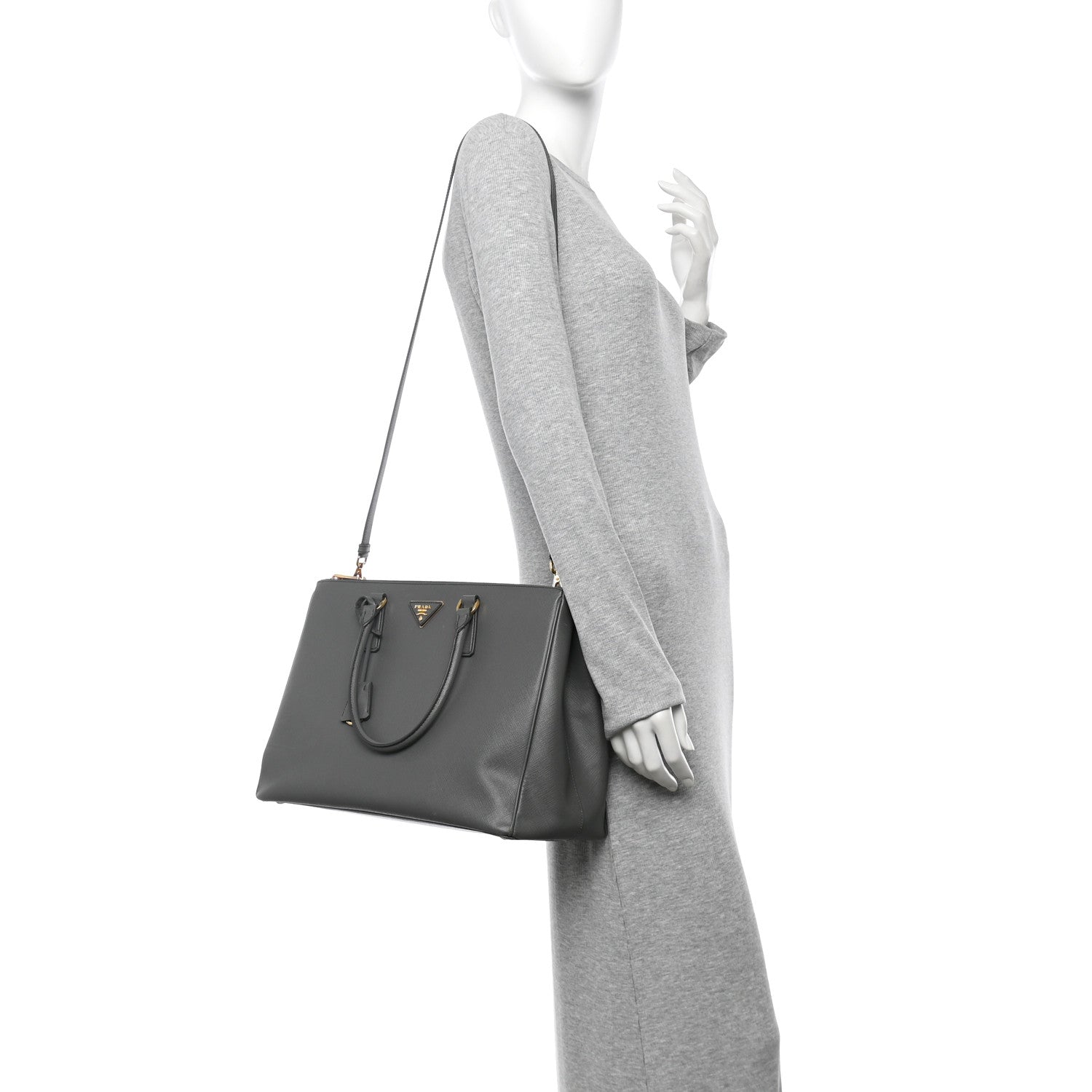 Prada Saffiano Lux Large Galleria Double Zip Tote Marmo 1 of 7