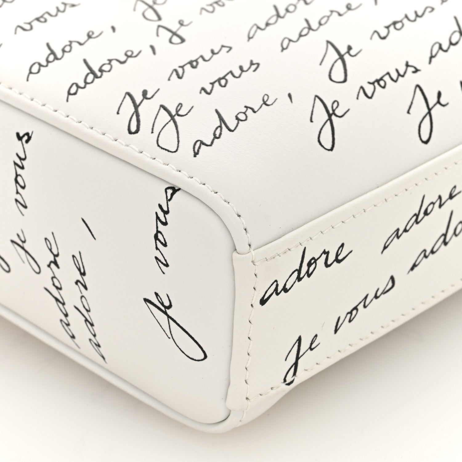 Christian Dior Calfskin Je Vous Adore Dioramour Small Lady D-Joy White Black Red 9 of 10
