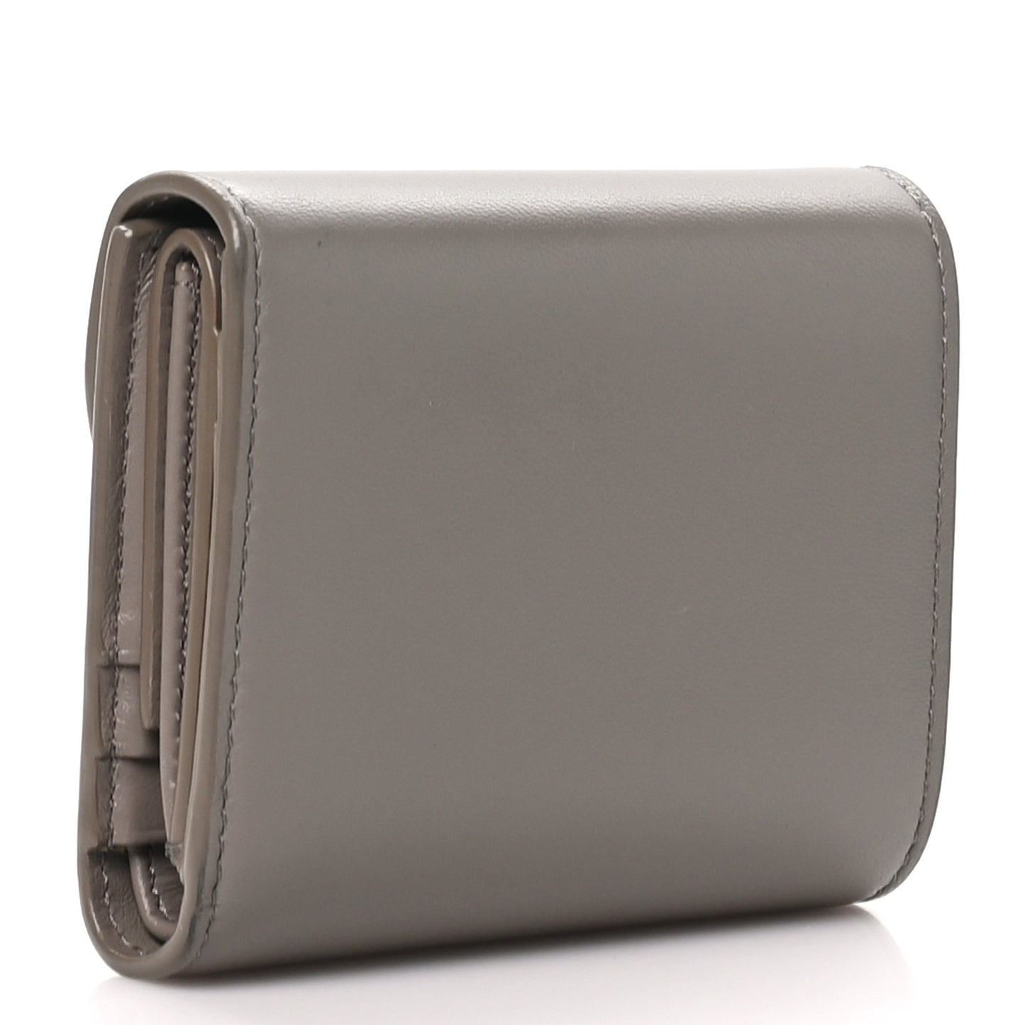 Shiny Smooth Lambskin Small Triomphe Wallet Pebble