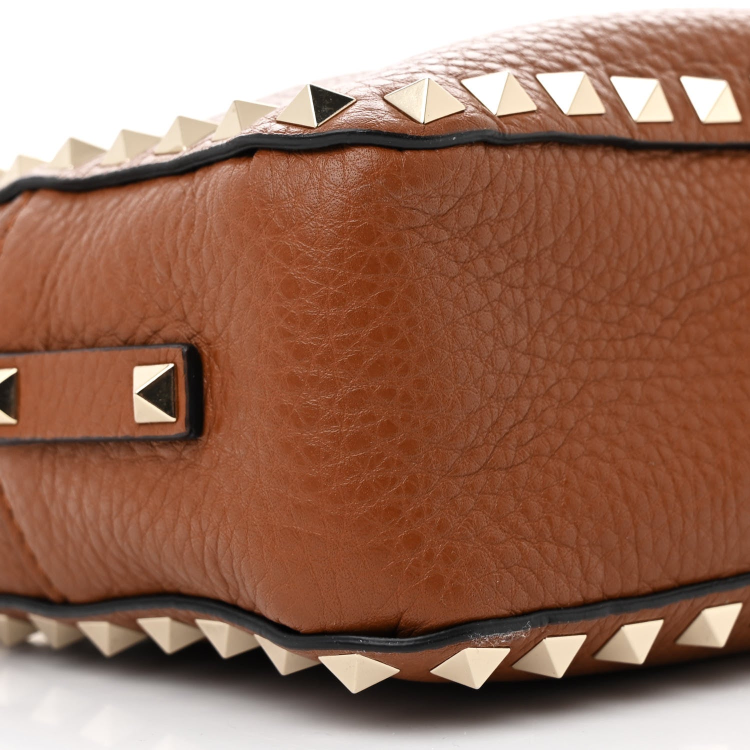 Valentino Garavani Pebbled Calfskin Rockstud Camera Crossbody Bag Tan 8 of 10