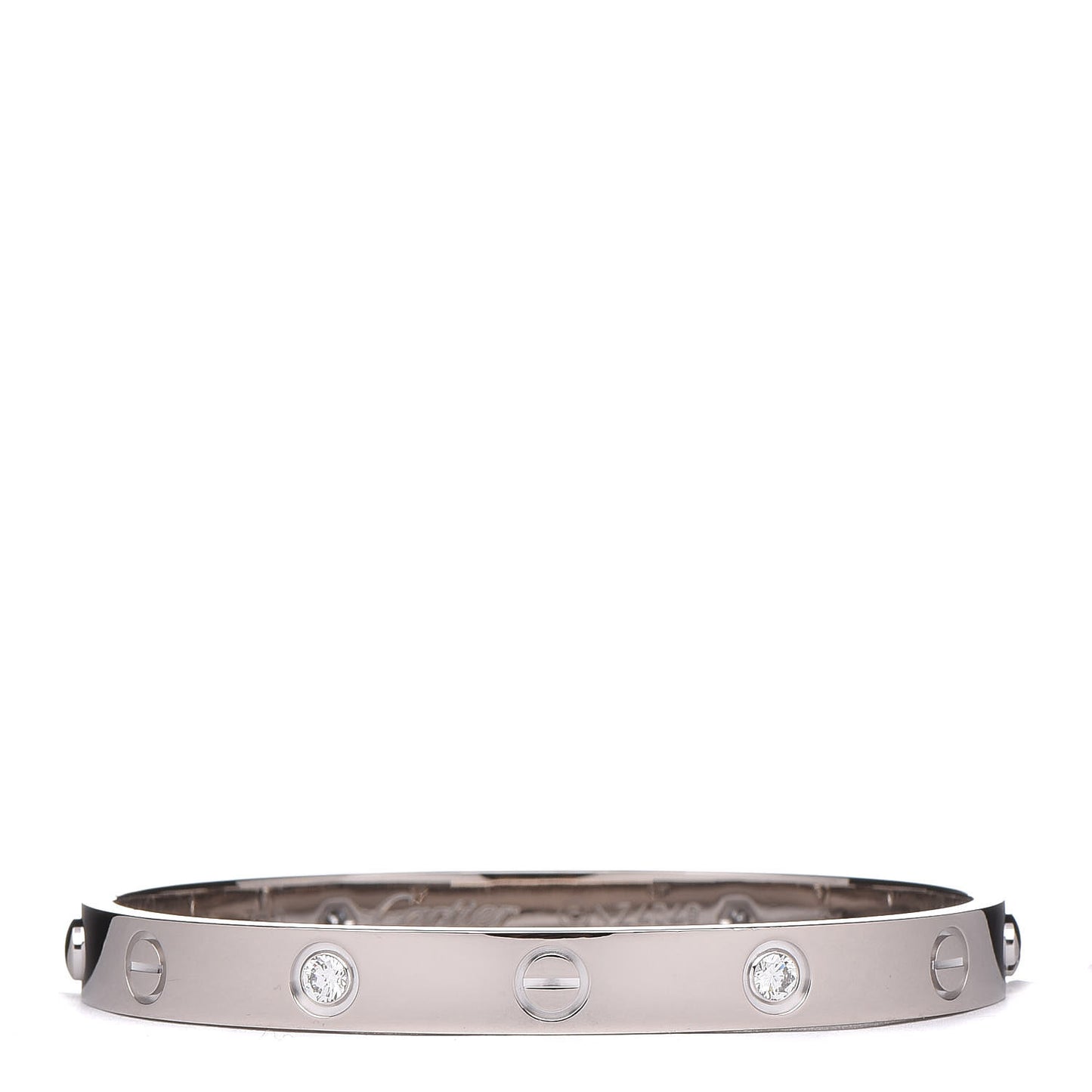 18K White Gold 4 Diamond LOVE Bracelet 16